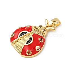 Brass Micro Pave Cubic Zirconia & Enamel Pendants&nbsp;KK-F917-04B