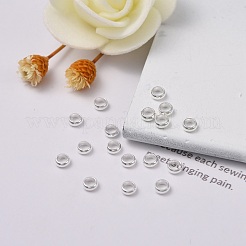 201ステンレススチールスペーサービーズ  リング  銀  3x1mm  穴：1.8mm&nbsp;X-STAS-D448-030S