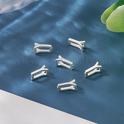 6Pcs 925 Sterling Silver Hollow Initial Beads&nbsp;STER-TA0001-53Y