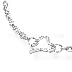 Tarnish Resistant 304 Stainless Steel Cable Chain Anklets&nbsp;AJEW-M026-08P