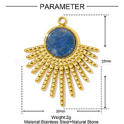 304 Stainless Steel with Natural Lapis Lazuli Pendants&nbsp;STAS-OY001-67G