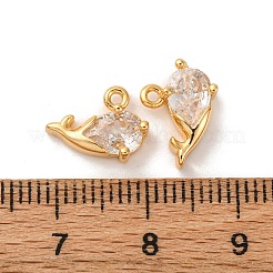 Brass Micro Pave Cubic Zirconia Pendants&nbsp;KK-K382-29G-03