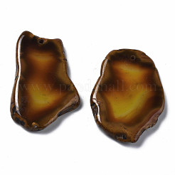 ナチュラルイエロー瑪瑙のペンダント  ナゲット  36~49.5x22.5~32.5x5.5mm  穴：1.6mm&nbsp;G-Q998-025