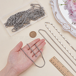 12Pcs 12 Styles 304 Stainless Steel Chain Necklaces&nbsp;NJEW-PH0001-43