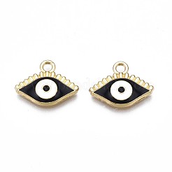 Light Gold Plated Alloy Enamel Pendants&nbsp;ENAM-T009-87A-RS
