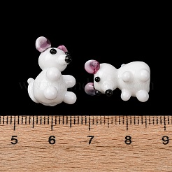 手作りランプワークビーズ  クマ  雪  17~19x10~11x11~12.5mm  穴：1.8~2.3mm&nbsp;LAMP-I024-34