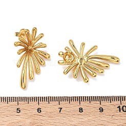 女性用304ステンレススチールスタッドピアス  花火  イオンプレーティング（ip）  ゴールドカラー  31x24mm&nbsp;EJEW-K333-19G