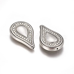 CCBプラスチックビーズ  ティアドロップ  アンティークシルバー  34.5x22x6mm  穴：1.5mm&nbsp;CCB-I002-03AS