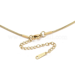 304 Stainless Steel Flower Pendant Round Snake Chain Necklaces&nbsp;NJEW-H044-07G