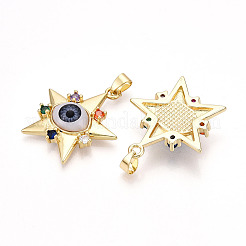 Brass Micro Pave Cubic Zirconia Pendants for Women&nbsp;KK-T070-105