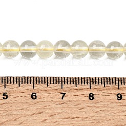 天然レモンクォーツ（加熱）ビーズ連売り  ラウンド  6~6.5mm  穴：0.9~1mm  約63~67個/連  14.80~15.12''（37.6~38.4センチメートル）&nbsp;G-B167-A11-6mm