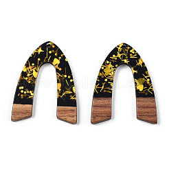 Opaque Resin & Walnut Wood Pendants&nbsp;RESI-N039-42
