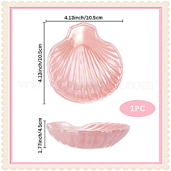 Shell Shaped Porcelain Jewelry Storage Display Trays for Rings&nbsp;AJEW-SP0006-06A-02