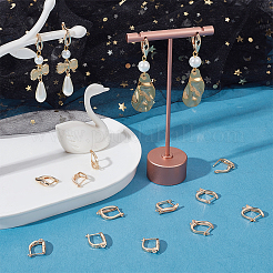 16Pcs 4 Styles Brass Hoop Earring Findings with Latch Back Closure&nbsp;KK-BBC0008-19