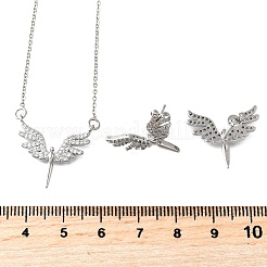 女神真鍮マイクロパヴェキュービックジルコニアスタッドピアス＆ペンダントネックレスセット  カドミウムフリー＆鉛フリー  長持ちメッキ  ラックめっき  プラチナ  16.50インチ（419mm）&nbsp;SJEW-Z002-03P