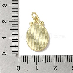 真鍮パヴェシェルペンダント  星の付いた楕円形のチャーム  18KGP本金メッキ  20.5x13x2mm  穴：3.4mm&nbsp;KK-I708-10A-G