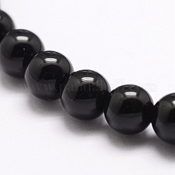 Natural Black Onyx Beads Strands&nbsp;X-G-A163-05-6mm