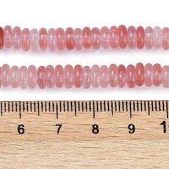 チェリークォーツガラスビーズ連売り  ロンデル  6~6.5x2~2.5mm  穴：1mm  約181~191個/連  15.16~15.35''（38.5~39.1センチメートル）&nbsp;G-Q189-B03-01