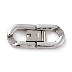 変色しない304ステンレススチール製折りたたみ式留め具  ブレスレットネックレス作りに  ステンレス鋼色  31x15x3.5mm  穴：6x7mm&nbsp;STAS-B029-05D