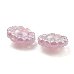 蓄光UVメッキレインボー虹色アクリルヨーロピアンビーズ  暗闇で光る  大穴ビーズ  笑顔の花  ミックスカラー  24~24.5x12mm  穴：4mm&nbsp;PACR-E002-05