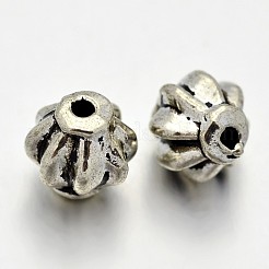 チベット風合金ランタン型ビーズ  鉛フリー＆カドミウムフリー＆ニッケルフリー  アンティークシルバー  6x6mm  穴：1mm&nbsp;PALLOY-E381-20AS-NR