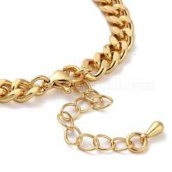 Brass Micro Pave Clear Cubic Zirconia Triple Hollow Heart Cuban Link Chains Bracelets for Women&nbsp;BJEW-M322-05G-A
