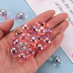 透明なアクリルビーズ  ABカラー  ラウンド  ミックスカラー  18.5x13.5mm  穴：3mm&nbsp;X-TACR-S154-42C