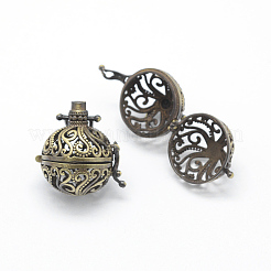 Brass Rack Plating Cage Pendants&nbsp;LS-KK-F722-64AB-RS