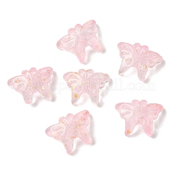ガラスビーズ  蝶  金粉付き  ミックスカラー  13x17.5x3mm  穴：1.4mm  約1063個/1000g&nbsp;GLAA-C039-01