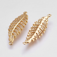 Brass Micro Pave Cubic Zirconia Links&nbsp;ZIRC-E144-03G