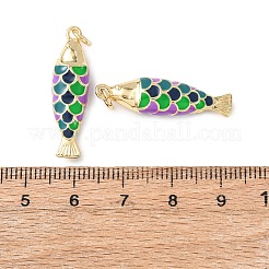 Brass Enamel Pendants&nbsp;KK-C143-44B-G