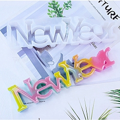Word新年DIYキャンドルホルダーシリコンモールド  燭台金型  樹脂石膏セメント鋳型  ホワイト  65x255x31mm  穴：22mm  内径：57.5x243mm&nbsp;SIL-F008-02B