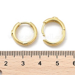 Flat Round Brass Micro Pave Clear Cubic Zirconia Hoop Earrings&nbsp;LS-EJEW-D311-100G