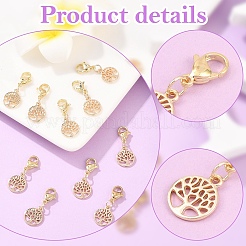 10Pcs Brass & ABS Plastic Imitation Pearl Pendant Decorations&nbsp;HJEW-YW00399