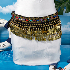 Golden Alloy Three Layers Flat Round Waist Belt&nbsp;AJEW-WH20002-09A