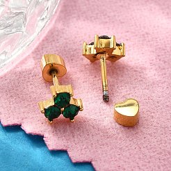 Ion Plating(IP) 304 Stainless Steel Stud Earrings&nbsp;EJEW-A118-12G-01