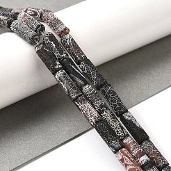 天然石風化瑪瑙ビーズ連売り  染め  コラム  ブラック  14~16x6mm  穴：1.2mm  約26個/連  15.35''（39センチメートル）&nbsp;G-Q169-A04-02