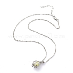 Luminous Alloy Locket Pendant Necklaces&nbsp;NJEW-F284-02B