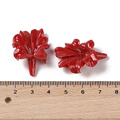 合成サンゴビーズ  染め  花  レッド  32x23.5x9.5mm  穴：1.2mm&nbsp;CORA-C001-02C