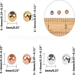 304ステンレススチールスペーサービーズ  ラウンド  ミックスカラー  6x5~6mm  穴：2~3mm  120個/箱&nbsp;STAS-UN0004-95