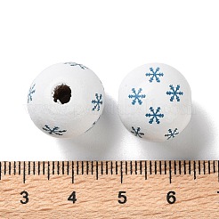 Printed Wood European Beads&nbsp;WOOD-Z002-08F