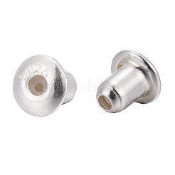 925スターリングシルバーピアスキャッチ  スタンプ925個付き  銀  3.5x3.3mm  穴：0.7mm&nbsp;STER-K167-037A-S
