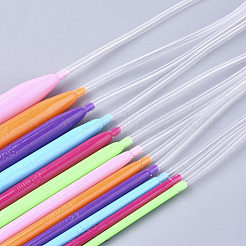 ABSプラスチック丸編み針  ポリ塩化ビニールワイヤーを使って  ミックスカラー  400x3.5mm / 4.0mm / 4.5mm / 5.0mm / 6.0mm / 6.5mm / 7.0mm / 8.0mm / 9.0mm / {10}mm / {11}mm  10個/セット&nbsp;TOOL-T006-44