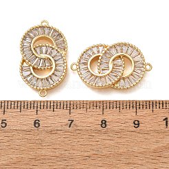 Brass Pave Clear Cubic Zirconia Connector Charms&nbsp;CU-CBA4579-25G