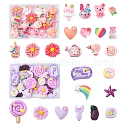 30Pcs 10 Styles Opaque Resin Decoden Cabochons&nbsp;CRES-YW0002-16
