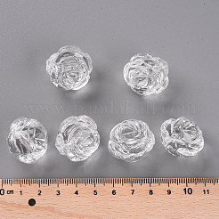 透明なアクリルビーズ  母の日のジュエリーには  ローズ  透明  25x22.5mm  穴：2.5mm  約79個/500g&nbsp;PL305Y-1