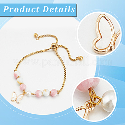 4Pcs Brass Pave Freshwater Shell Butterfly Charms&nbsp;KK-BBC0016-61