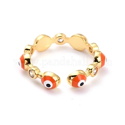 Brass Micro Pave Clear Cubic Zirconia Cuff Rings&nbsp;RJEW-O046-02G