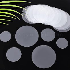 600個 3スタイルプラスチックフィルム  ブローチ作りに  フラットラウンド  透明  35~70x0.1mm  200個/スタイル&nbsp;FIND-CA0005-16