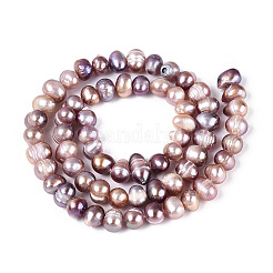 Natural Cultured Freshwater Pearl Beads Strands&nbsp;LS-PEAR-N013-05O-02